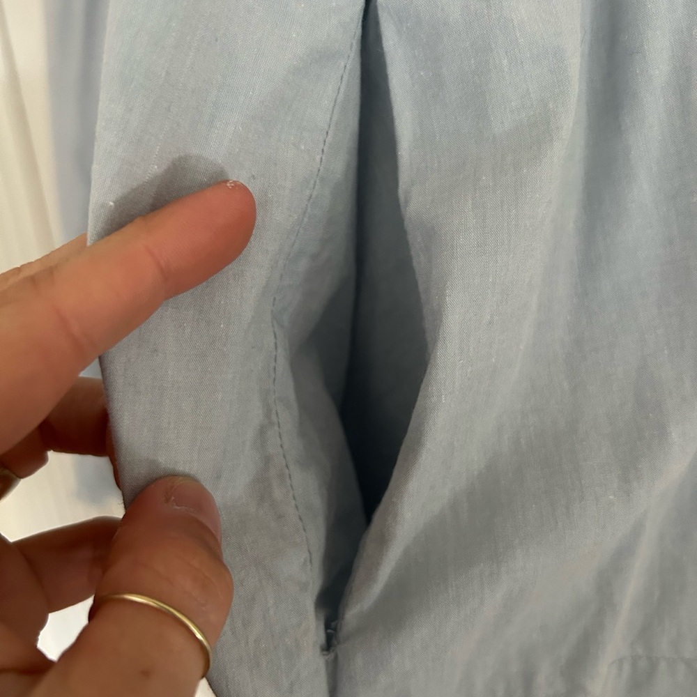 Christy Dawn Light Blue Mini Dress with Lace Trim - Picture 6 of 6